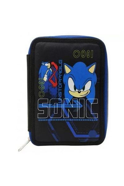 Sonic 27-piece Sonic The Hedgehog pencil case, 2 compartments, 18 x 15 x 4 cm