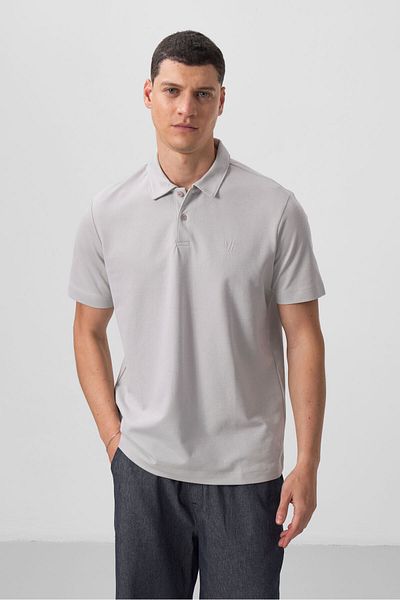 TOMMY LIFE Ανδρικό μπλουζάκι Stone Standard Fit Basic Polo Neck - 87768