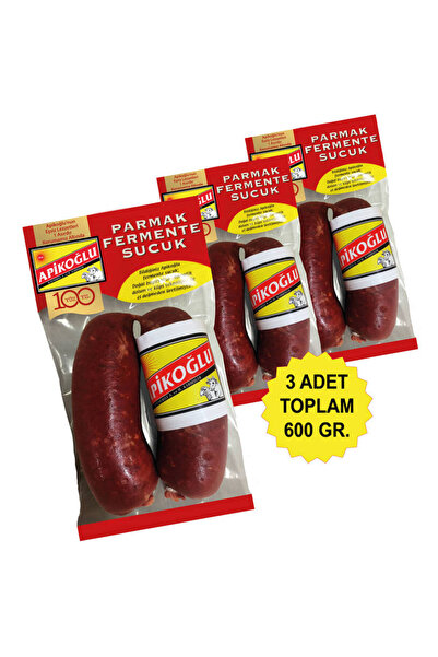 Apikoğlu Dana Parmak Sucuk 200 Gr. Üçlü Paket (TOPLAM 600 GR.)
