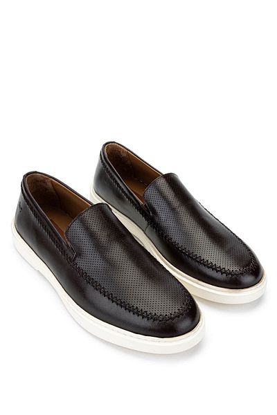 Tamer Tanca Men's Genuine Leather Brown Loafer Shoes