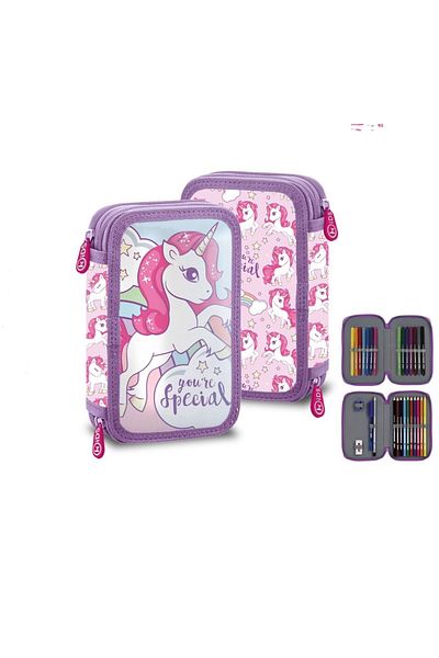 UNICORN Penar Unicorn echipat, 2 compartimente KL10155, multicolor, 19.5 x 12 x 4 cm