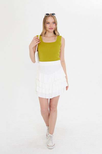 THIFF GYMWEAR Women's Sleeveless Thick Strap Slim Summer Square Neck Knitwear Undershirt