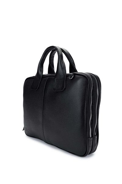 Tamer Tanca Unisex Genuine Leather Black Floater Briefcase