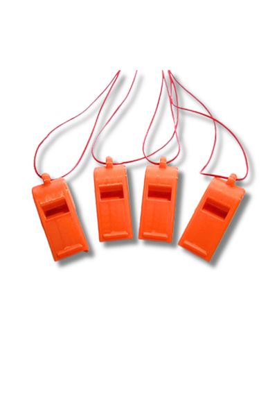 rmys Plastic Whistle / Earthquake Whistle / Sos Emergency Survival Whistle Orange - 4 Pieces