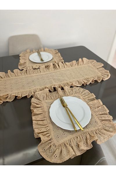 Parla Life Frilly Scallop Runner x 2 Supla (προσαρμοσμένο μέγεθος και χρώμα)