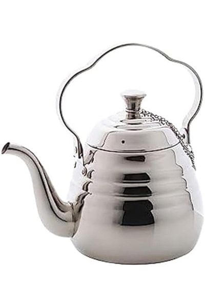 ALSAIF 4L Saif Teapot, durable and elegant, ideal for serving tea and other types of tea. Silver color.