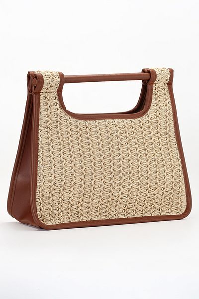 gio&mi Nomi Raffia Paper Rope Straw Knitted Women's Handbag