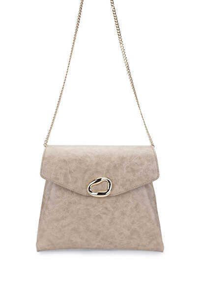 Tamer Tanca Women's Vegan Beige Patent Leather Shoulder Bag