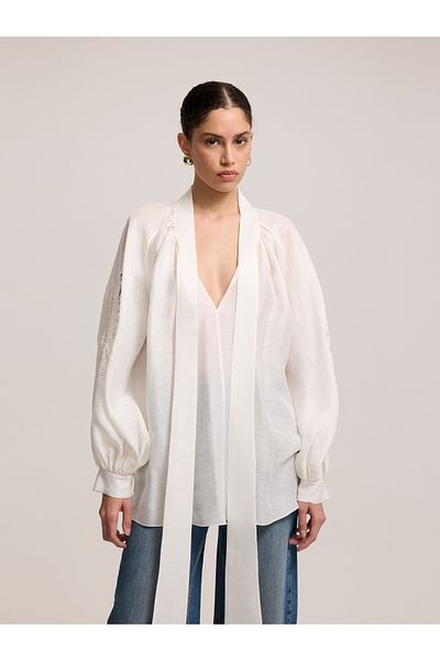 BAQA Blouse with Lace Embroidery on Sleeve