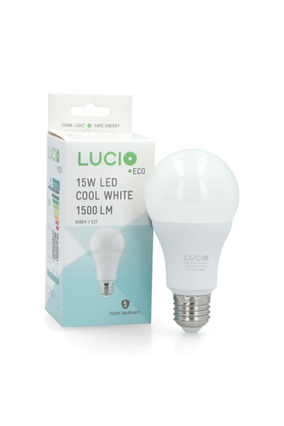 LUCİO 3-Piece 15W 6500K Energy-Saving Flicker-Free LED Bulb