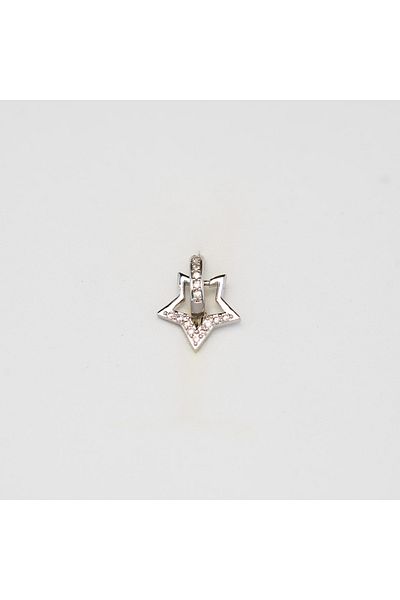 Piercing by Sever Star Ring Surgical Steel Piercing… Silver/Silver Color and Transparent Stone (Targus Helix Conch Flat)