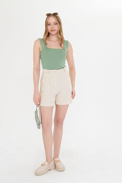 THIFF GYMWEAR Women's Sleeveless Thick Strap Slim Summer Square Neck Knitwear Undershirt