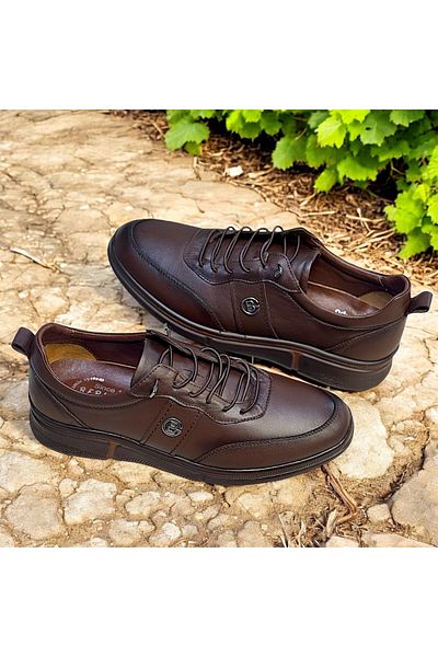 KAFKASLAR AYAKKABI Kafkaslar Genuine Leather Orthopedic Elastic Sports Model Daily Men's Shoes