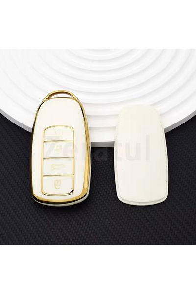 YıldızTuning Chery Omoda 5/Pro 8 Pro/Max 7 Pro Avangarde White-Gold Key Case