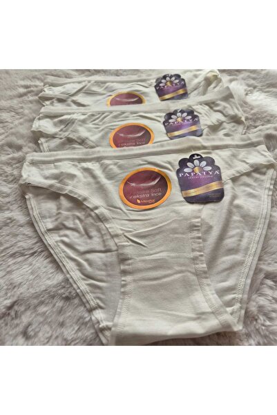 HS İÇ GİYİM Women's 3-Pack White Modal Slip Panties – Soft, Breathable and Comfortable Design (Daisy)