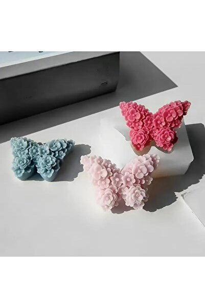 Elif Hobi Çiçekli Kelebek Mum Sabun & Kokulutaş Silikon Kalıp