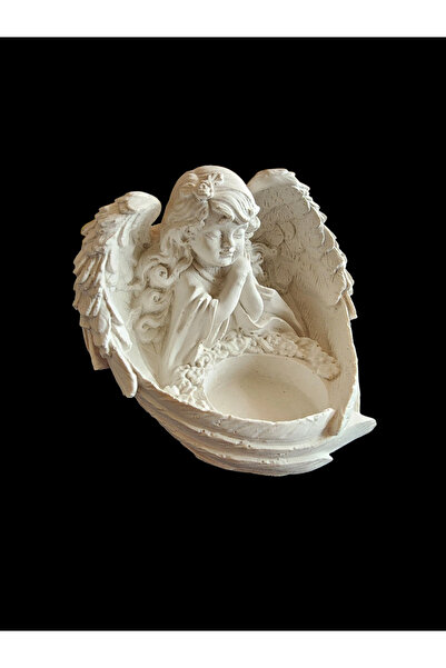 Avcı Melek Kız Tealight Mumluk Boyanabilir Obje