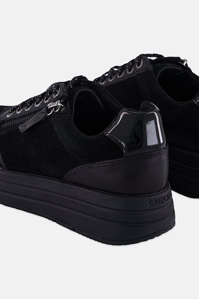 Geox Women Lace Up Casual Shoes, Black