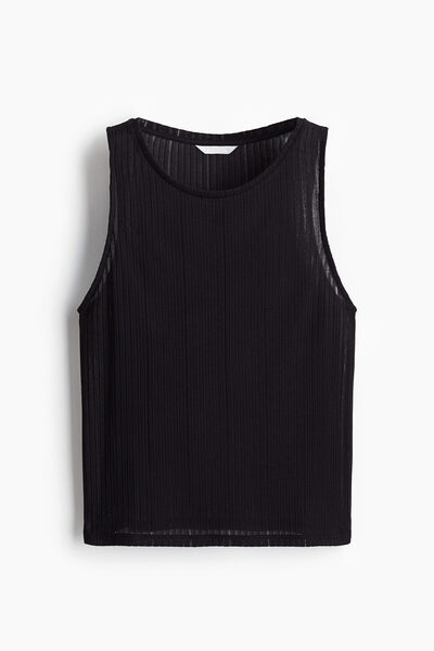 H&M Lastik Örgülü Kolsuz Üst