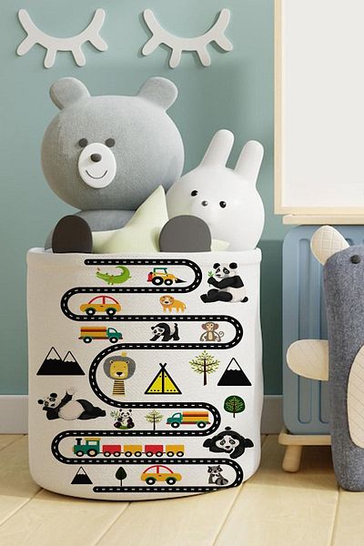 dekomingo Καλάθι παιχνιδιών Cute Animals Traffic