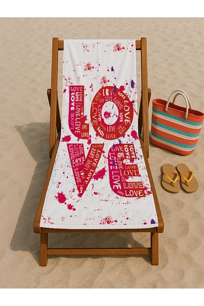 denizlicotton Printed Beach Towel 80 X 150 Cm, Sea Towel, Sunbed Towel
