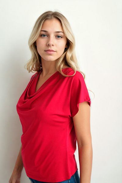 Vitrin Flounced Collar Draped Blouse