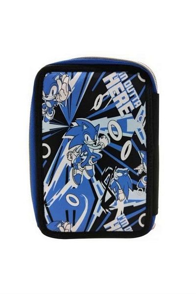 Sonic 27-piece Sonic The Hedgehog pencil case, 2 compartments, 18 x 15 x 4 cm