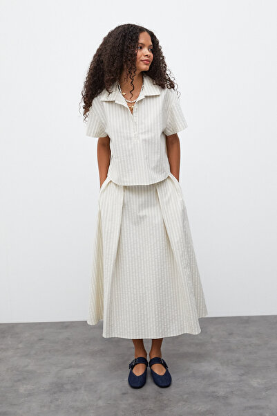 urban focus Pileli Midi Boy Etek