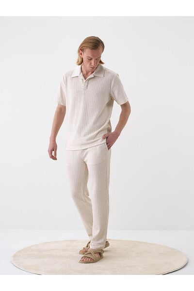 Xint Men's Natural Regular Fit Linen Sweat Pants