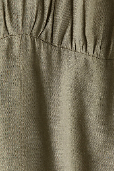 H&M Keten Karışımlı ve Askılı Elbise