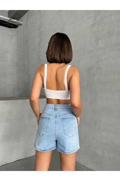 ADA MODA Fustă din denim elastic cu strasuri