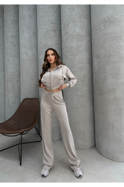 RESSHO Bej Scuba Eşofman Takımı