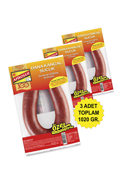 Apikoğlu Dana Kangal Sucuk 340 Gr. Üçlü Paket (TOPLAM 1020 GR.)