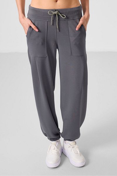 TOMMY LIFE Dark Gray Soft Textured Women's Comfortable Form Trousers with Pocket Detail - 94672