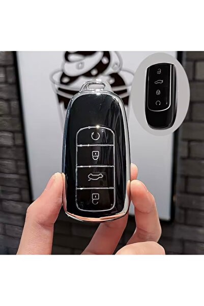 YıldızTuning Husă pentru chei Jaecco 7 Revive Evolve negru-argintiu