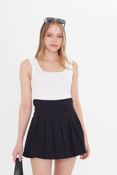THIFF GYMWEAR Women's Sleeveless Thick Strap Slim Summer Square Neck Knitwear Undershirt