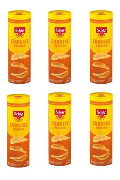 Schar Gluten-Free Potato Chips Curvies Paprika 170 g 6 Pack