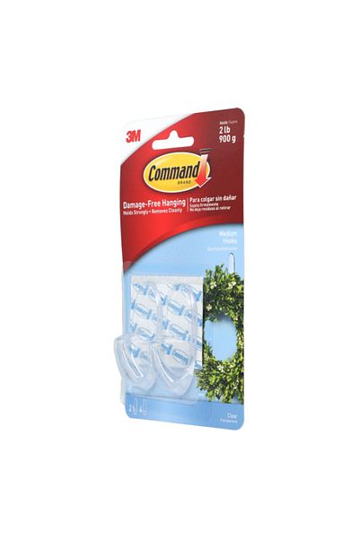3M Command 2-Piece Hook with 4 Strips Medium