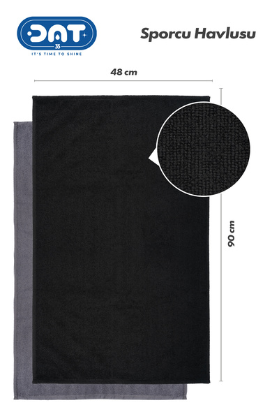 DAT35 2’li Gym Fitness Sporcu Havlu Seti 48x90 cm Hızlı Kuruyan Mikrofiber