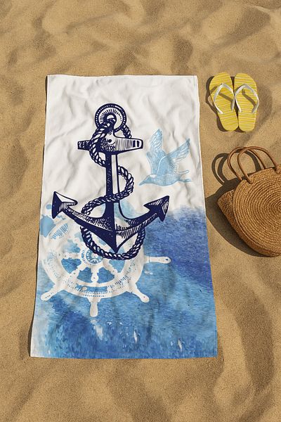 denizlicotton 80 X 150 cm Beach Towel, Printed Towel, Sea Towel, Sunbed Towel
