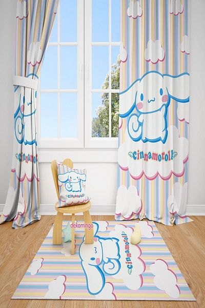 dekomingo Cinnamoroll Baby and Children's Room - Background Curtain, 2 Wings