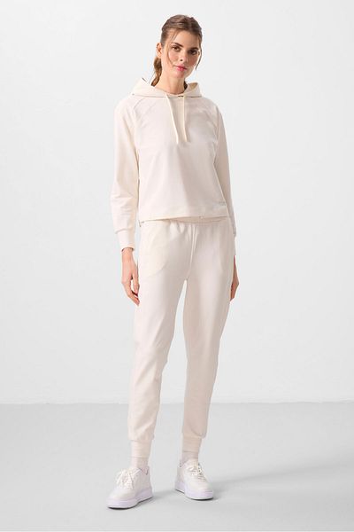 TOMMY LIFE Ecru Hooded Oversize Women's Tracksuit - 95336