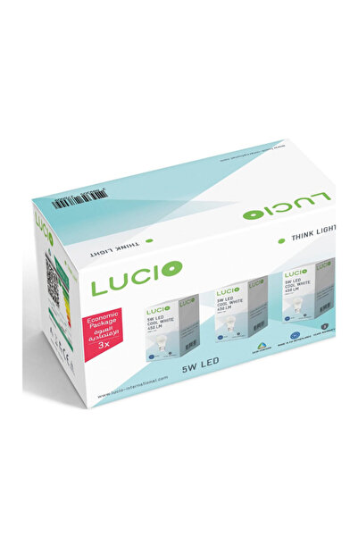 LUCİO 3-Pieces 6500K 5W E27 Energy-Saving Flicker-Free LED Bulb Set