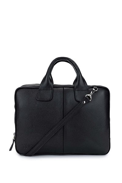 Tamer Tanca Unisex Genuine Leather Black Floater Briefcase