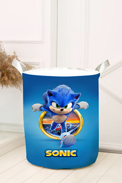 dekomingo سلة ألعاب غرفة الأطفال والرضع باللون الأزرق سونيك