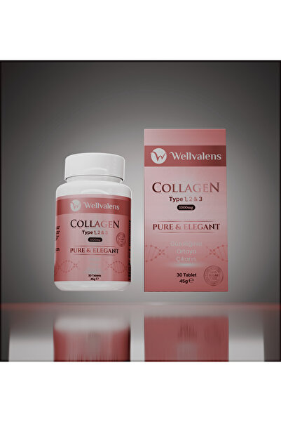 Wellvalens Pure & Elegant Hidrolize Kolajen Tip 1-2-3 30 Tablet Hiyaluronik Asit,vitc,zinc,b6,biotin,selenyum