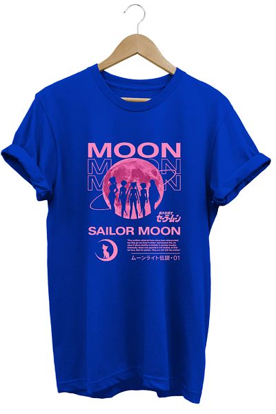 remonz Tricou cu imprimeu Anime Sailor Moon Usagi pentru femei, 100% bumbac, cu croiala normală, cu decolteu