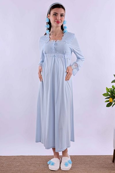 ByLohusa Effortt Blue Maternity Maternity Nightgown Byl 224042