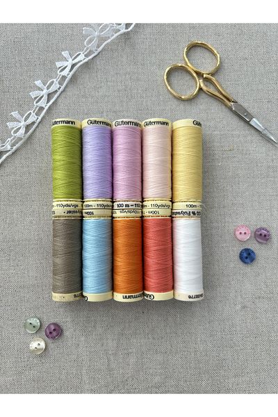 goblenkanaviçe Gutermann Sewing Thread Pastel Colors Set 10 Pcs