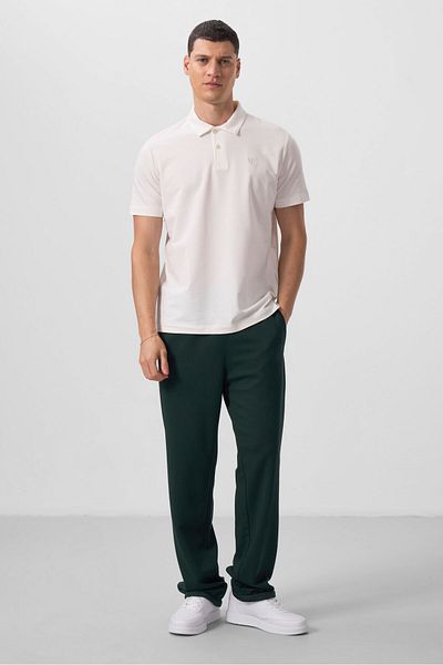 TOMMY LIFE Ανδρικό μπλουζάκι Ecru Standard Fit Basic Polo Neck - 87768